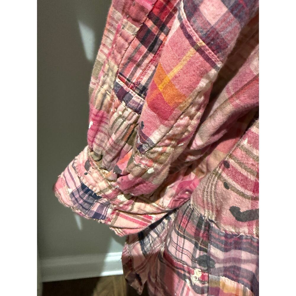 Magnolia Pearl Idgy Ruffle Shirt in Madras Azalea - Picture 5 of 7
